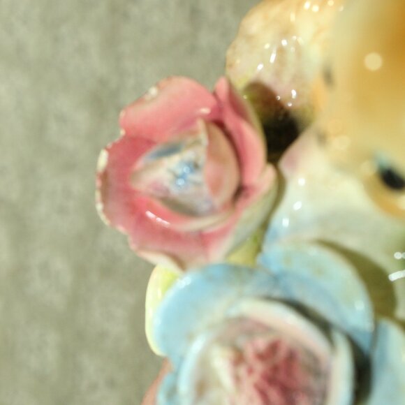 Original Arnat Creation Numbered Ceramic Cats in Flower Baskets Salt & Pepper Sh - Picture 6 of 7